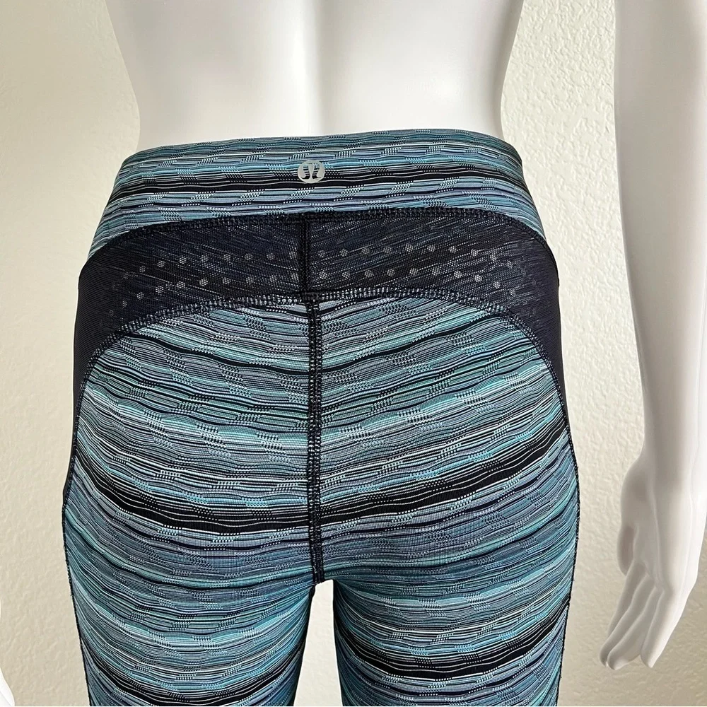 Lululemon Stop At Nothing Crop Leggings Space Dye Blue Size 2